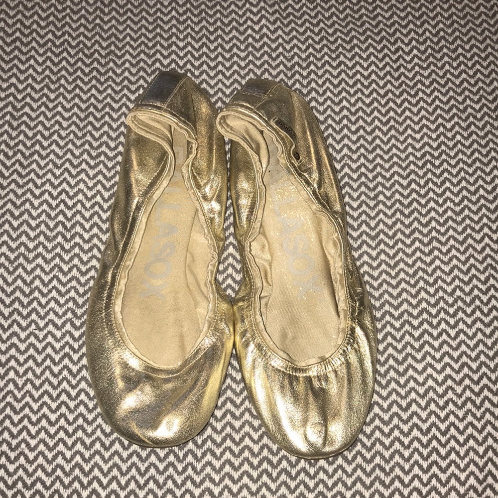 Gold Ballet Flats by Ballasox